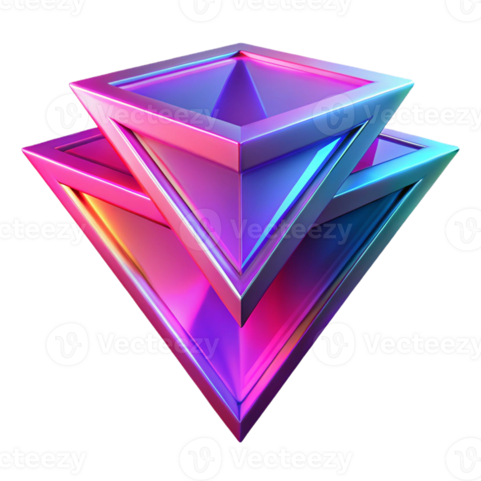 serene modern Fractured geometric shapes in vibrant neon hues, casting long, dramatic shadows under a harsh, directional light, art deco style detailed png