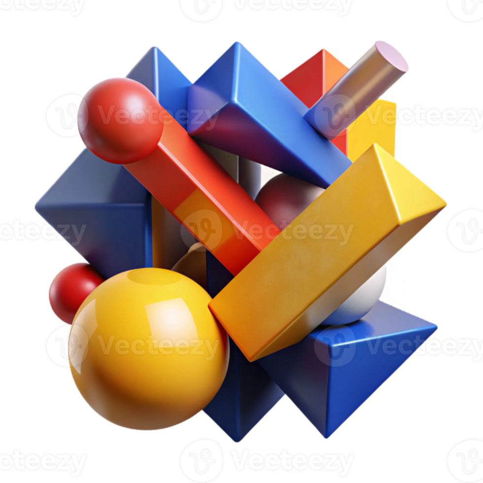 wonderful vintage A dynamic composition of intersecting planes and geometric shapes, in a bold, primary color palette, illuminated by a harsh, directional light, constructivist style professional png