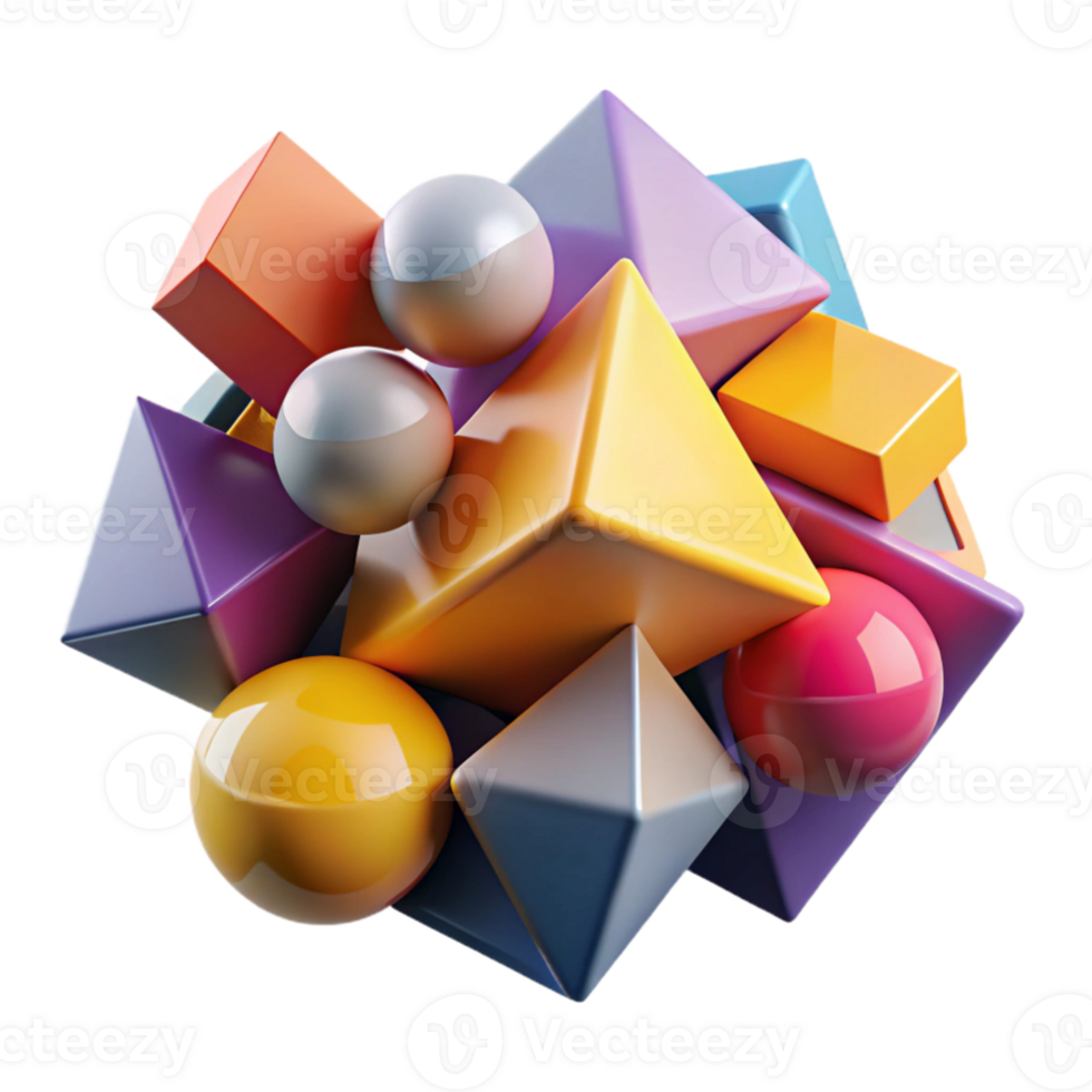wonderful traditional A dynamic composition of fragmented, geometric shapes, in a bold, contrasting color palette, illuminated by a harsh, directional light, cubist style high resolution png