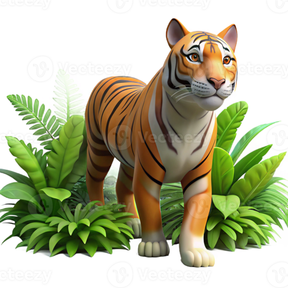 dramatic classic A Bengal tiger prowling through dense jungle foliage, dappled sunlight and shadows, realistic digital art detailed png