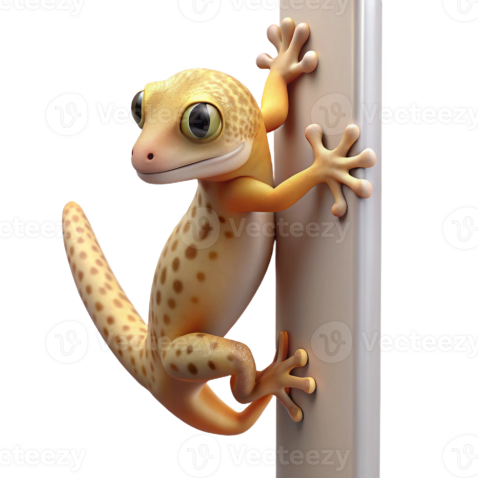 dramatic classic A gecko clinging to a vertical wall, studio lighting, macro photography exclusive png