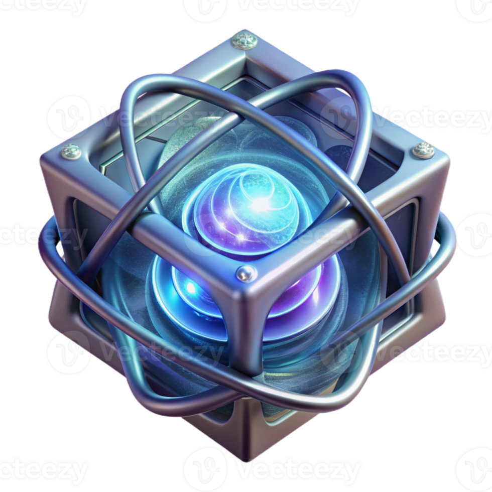 impressive vintage A quantum computer core, glowing with ethereal energy, intricate geometric patterns swirling within, abstract and otherworldly style exclusive png