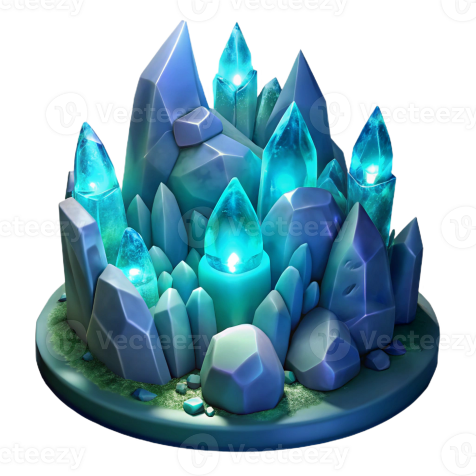 stunning creative A crystal cave, glowing with bioluminescent fungi, strange crystalline formations creating intricate patterns. Fantasy art, ethereal lighting authentic png