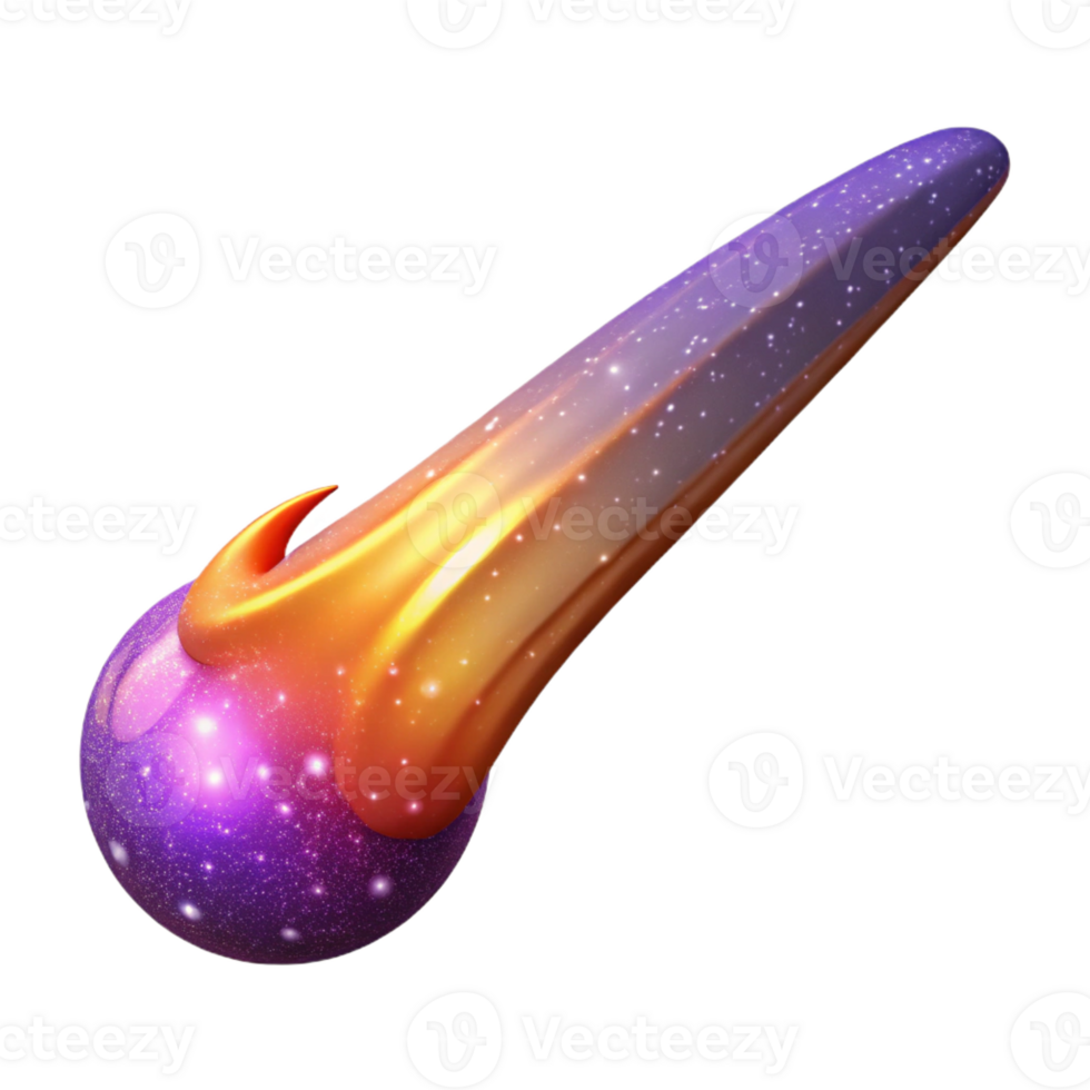 extraordinary traditional A comet trailing a vibrant tail of cosmic dust. Realistic, dynamic, bright lighting professional png