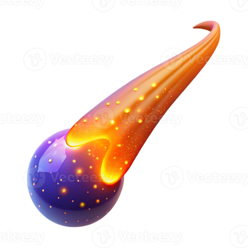 wonderful vintage A comet trailing a vibrant tail of cosmic dust. Realistic, dynamic, bright lighting high resolution png