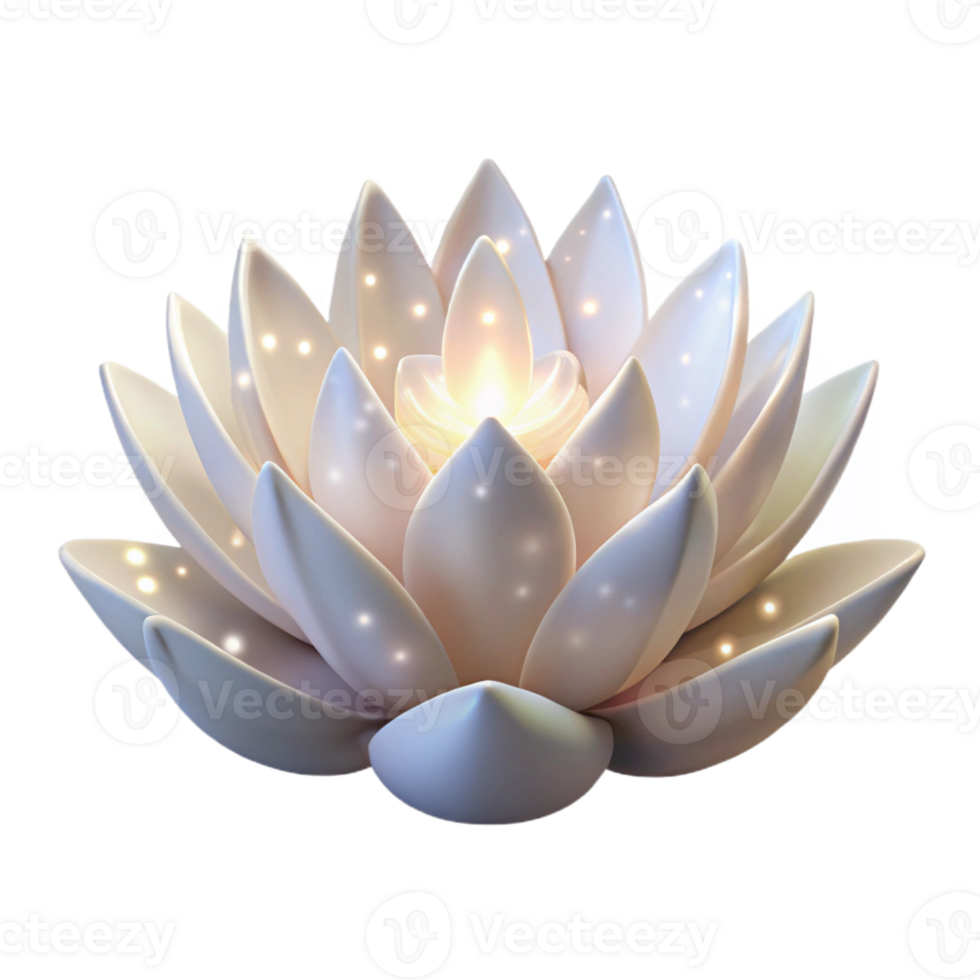 dramatic minimalist A blooming ethereal lotus flower composed of pure white magic, emitting soft glowing particles, under soft diffuse lighting, in a minimalist art style professional png