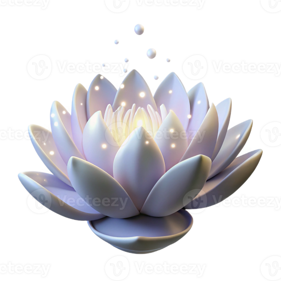 elegant traditional A blooming ethereal lotus flower composed of pure white magic, emitting soft glowing particles, under soft diffuse lighting, in a minimalist art style genuine png