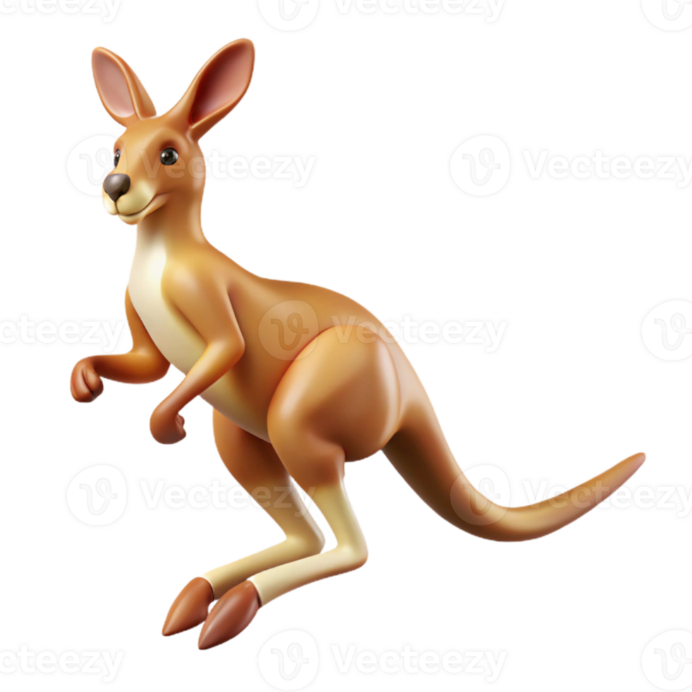 dramatic traditional A playful kangaroo hopping across the outback, dynamic pose, Australian setting exclusive png