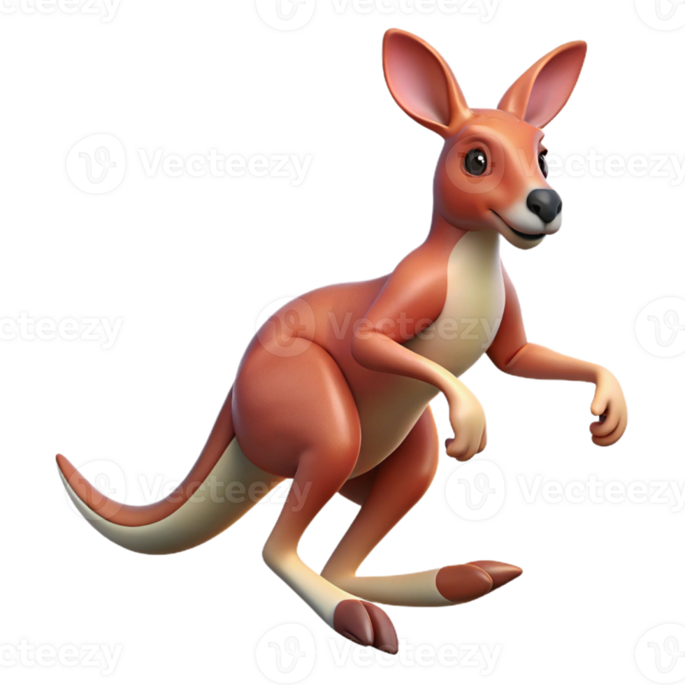 serene traditional A playful kangaroo hopping across the outback, dynamic pose, Australian setting genuine png