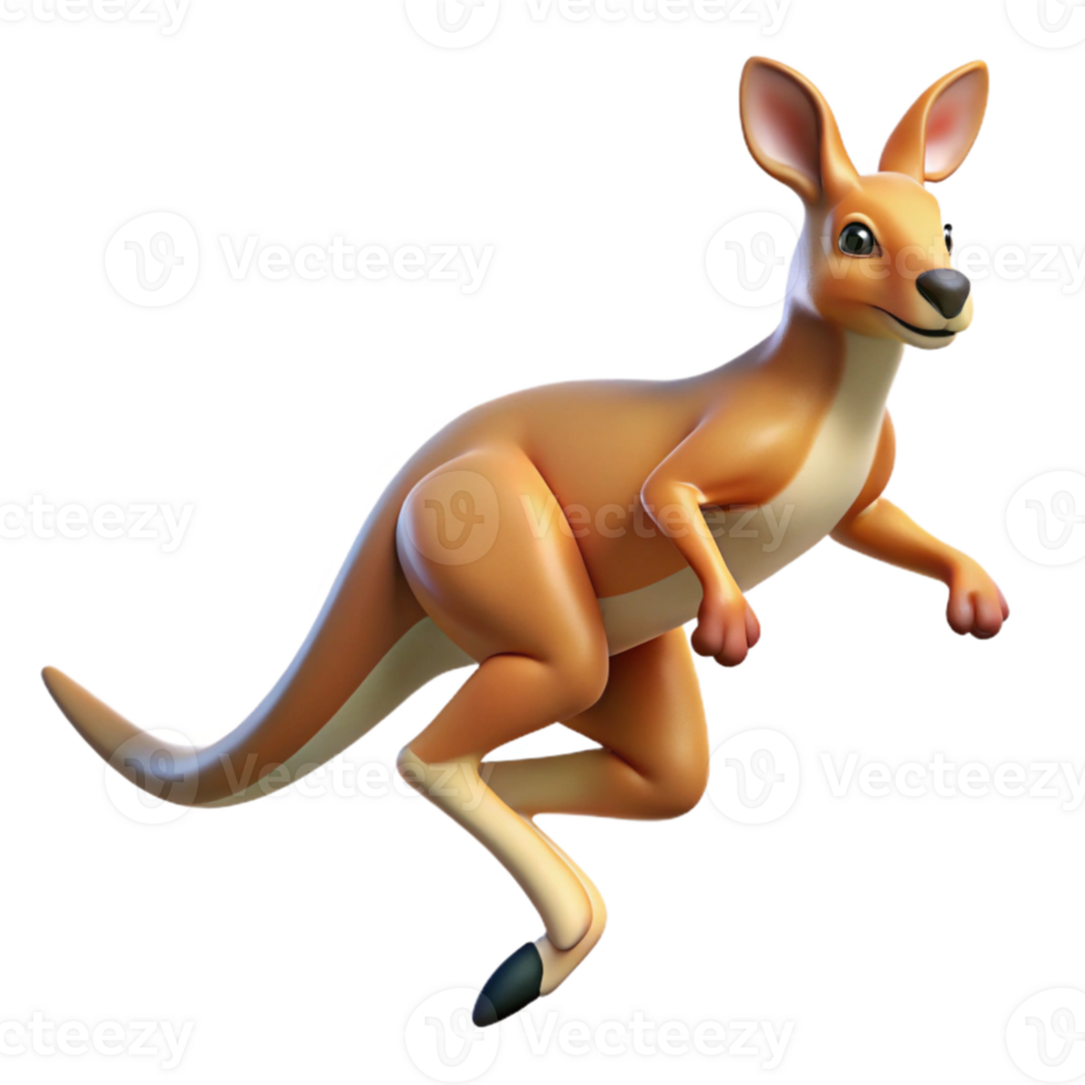 serene vintage A playful kangaroo hopping across the outback, dynamic pose, Australian setting professional png