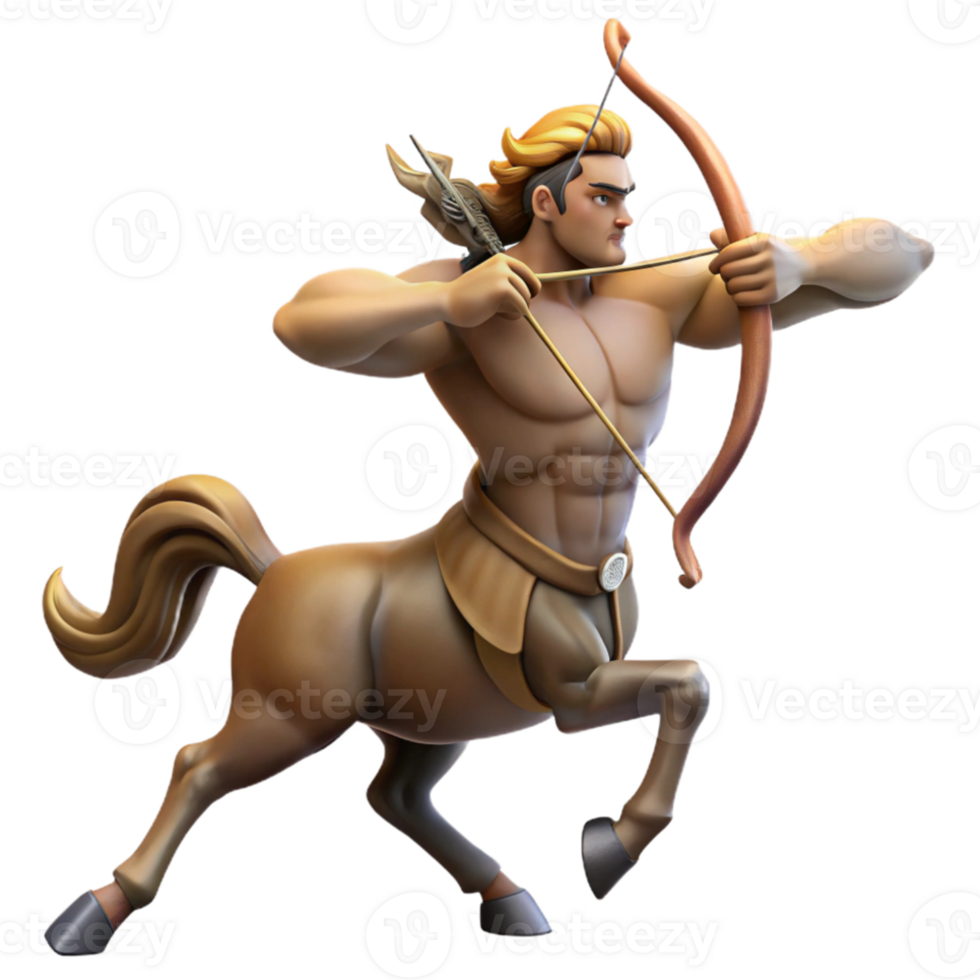 magnificent abstract A powerful centaur, drawing back a bow and arrow, muscles rippling, dramatic lighting, heroic fantasy style exclusive png