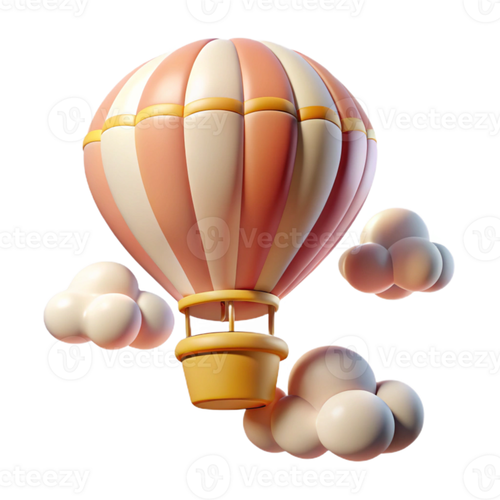 beautiful vintage A whimsical anime hot air balloon soaring through the clouds, soft lighting, adventure anime style, dreamlike scene professional png