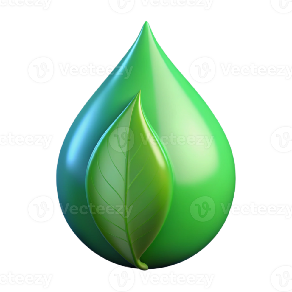 beautiful rustic A single raindrop on a vibrant green leaf, macro photography, reflecting the surrounding forest, realistic style genuine png