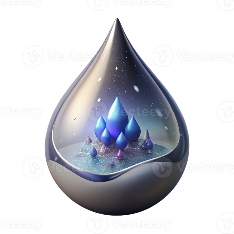 elegant vintage A single teardrop containing a miniature city falls through a void of swirling nebulae. Surrealism style, dramatic contrasting light genuine png