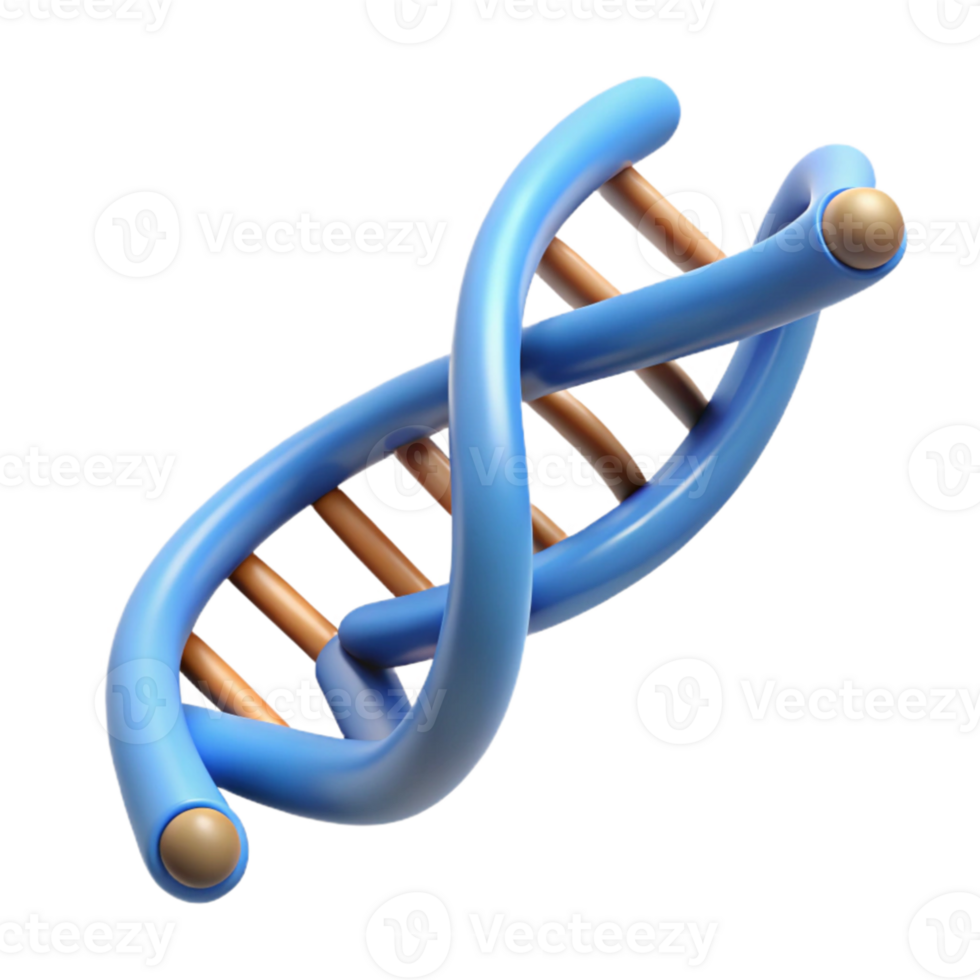 magnificent classic A DNA molecule rotating, showcasing its double helix structure, scientific illustration style genuine png