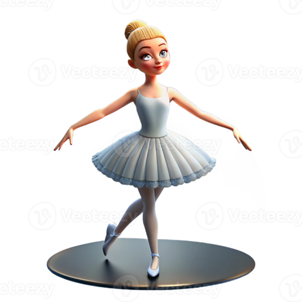 vibrant rustic Portrait of a graceful ballerina with a delicate tutu, poised posture, and serene expression, lit by a single spotlight 4K png