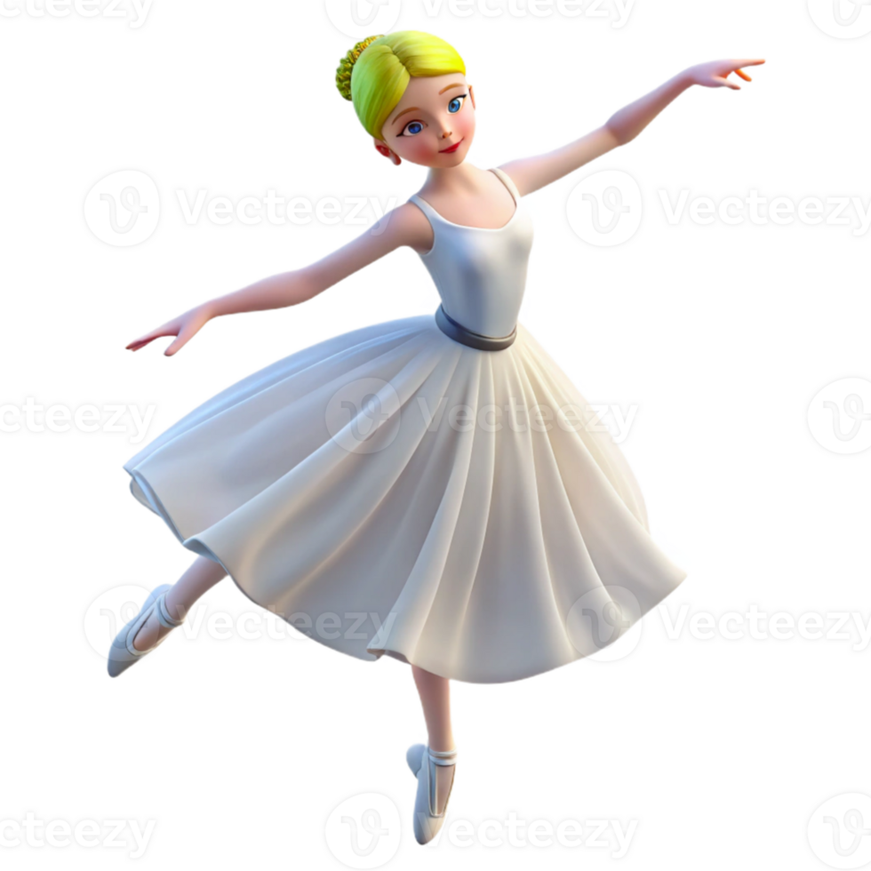 vibrant rustic Portrait of a graceful ballerina with flowing white tulle and a delicate pose, illuminated by soft, ethereal light, in a romantic style high resolution png