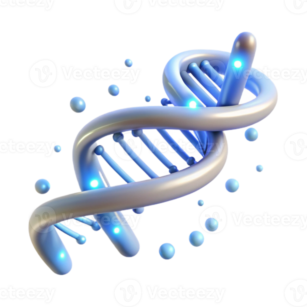 extraordinary creative A DNA double helix transforming into a digital binary code stream, illuminated by bright white light, in a scientific illustration style authentic png