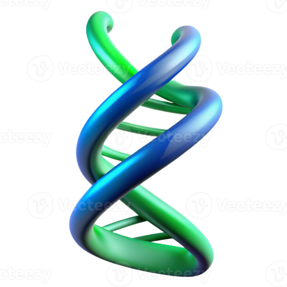 beautiful artistic A DNA strand spiraling upwards, glowing blue and green, scientific illustration style, soft lighting 4K png