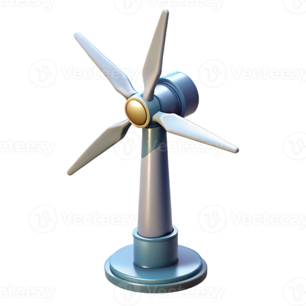 extraordinary minimalist A wind turbine generating electricity, rotating blades, blue sky, realistic style professional png