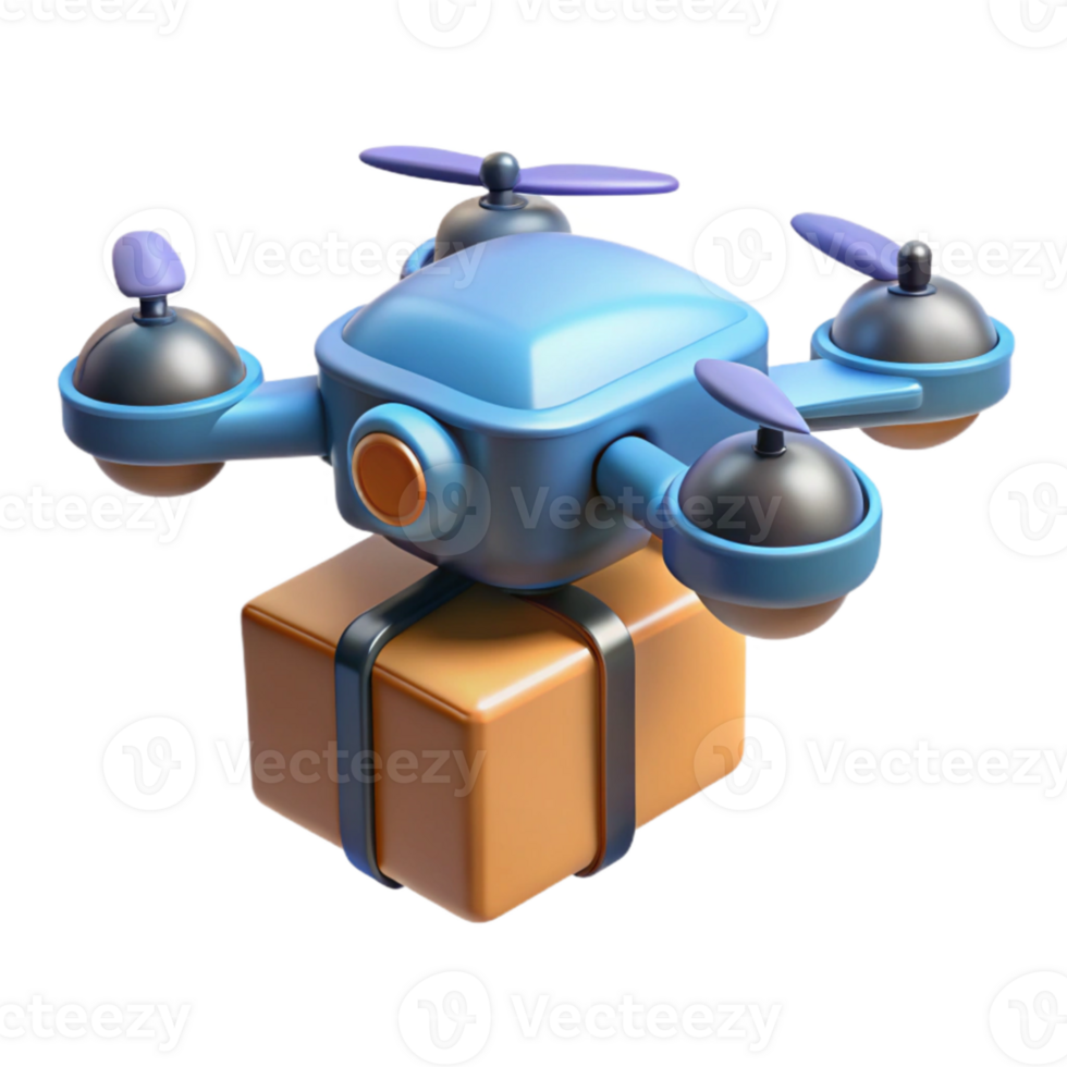 serene minimalist A futuristic drone delivering a package, sleek design, urban environment, realistic style detailed png
