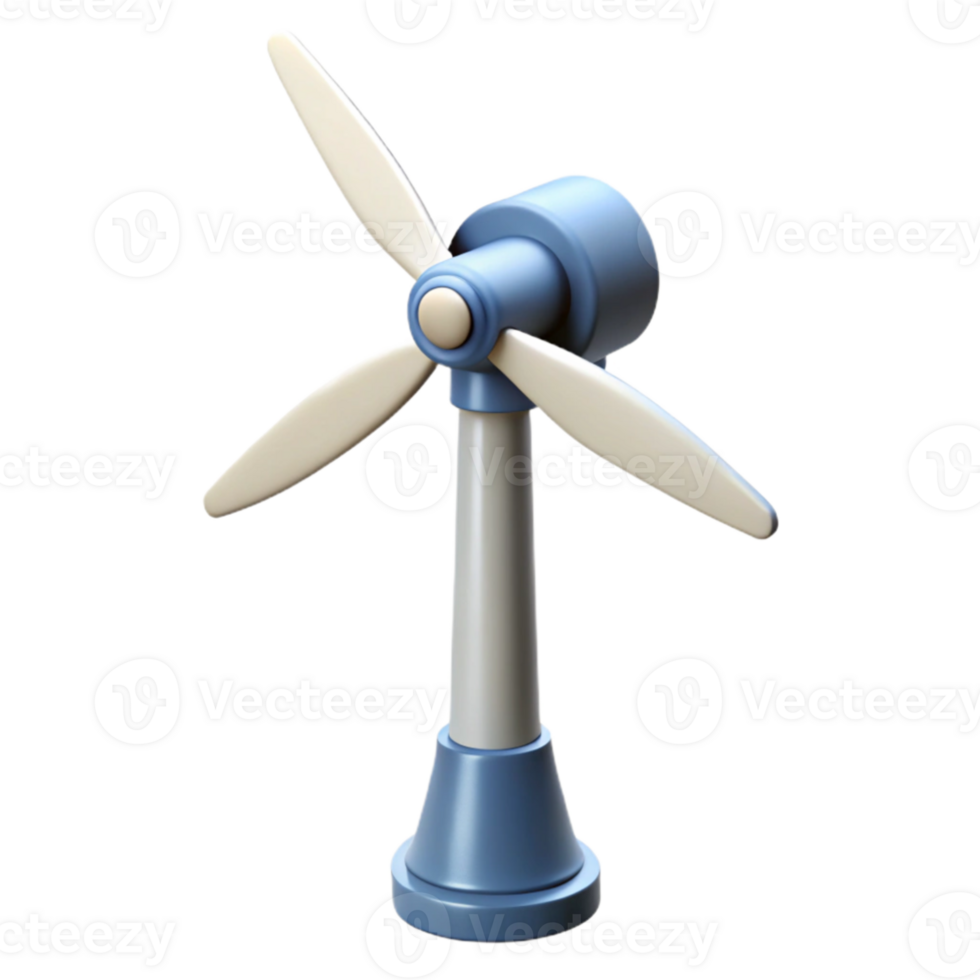magnificent contemporary A wind turbine generating electricity, rotating blades, blue sky, realistic style high quality png