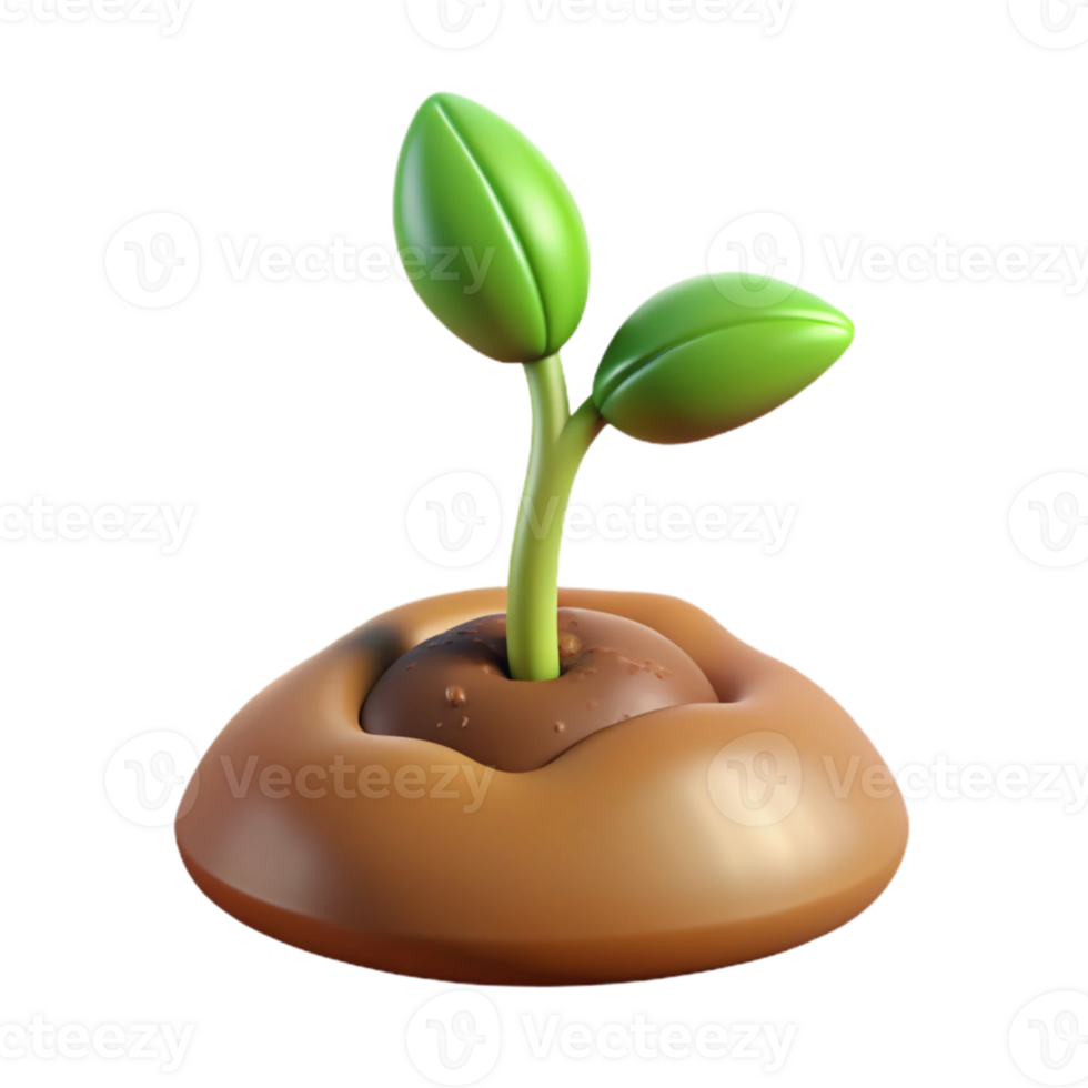 serene creative A sprouting seed, breaking through the soil, warm, earthy tones, time-lapse photography style high resolution png