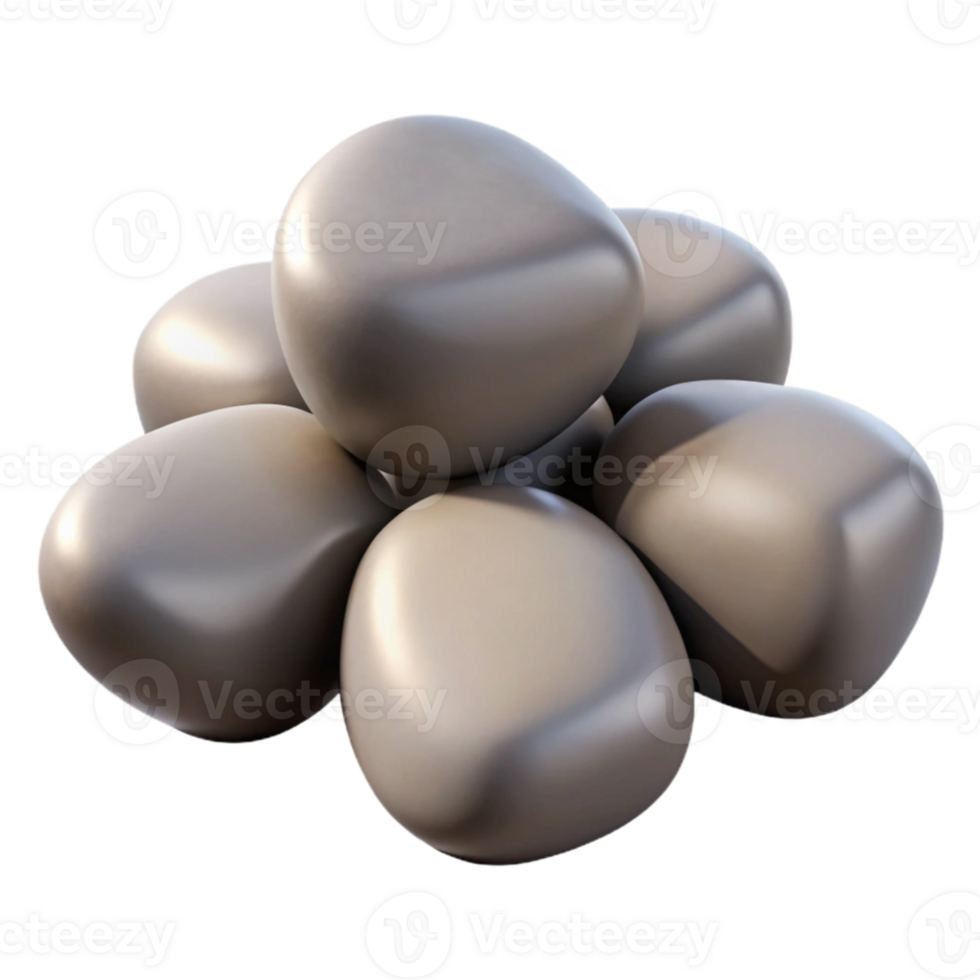 stunning contemporary A group of pebbles, smooth and polished by water, natural lighting, minimalist style original png