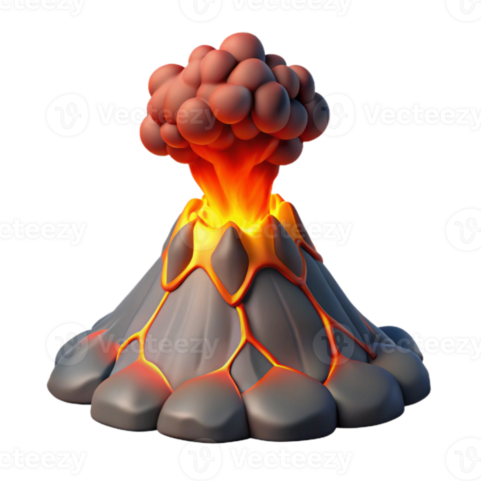 stunning modern A volcanic eruption, spewing lava and ash, dramatic lighting, photorealistic style professional png