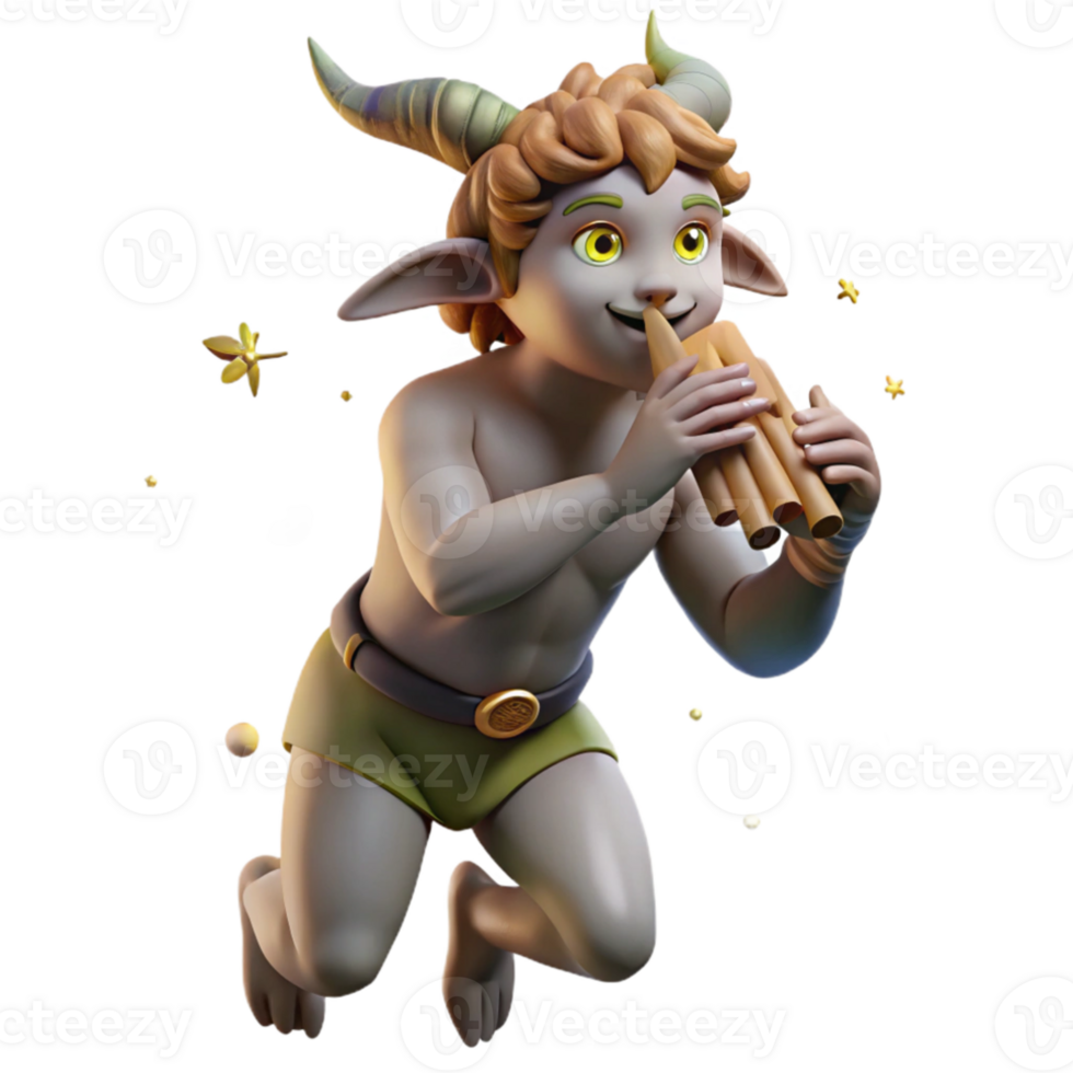 extraordinary abstract A mischievous satyr playing a pan flute, surrounded by dancing nymphs, lit by the soft glow of fireflies. Rococo style 4K png