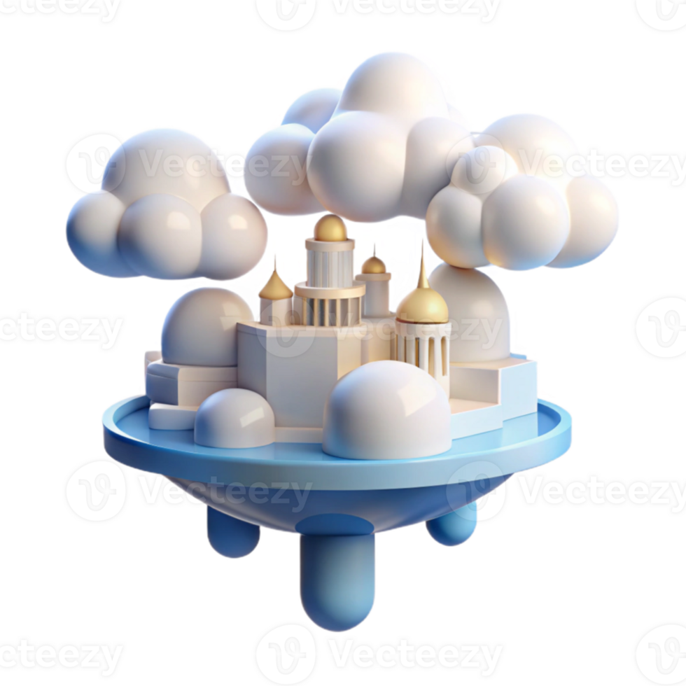wonderful artistic Cloud city, floating platforms, soft white lighting, dreamlike style detailed png
