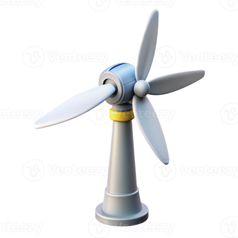magnificent creative A wind turbine gracefully rotating against a clear sky, dynamic motion blur, clean, minimalist style authentic png