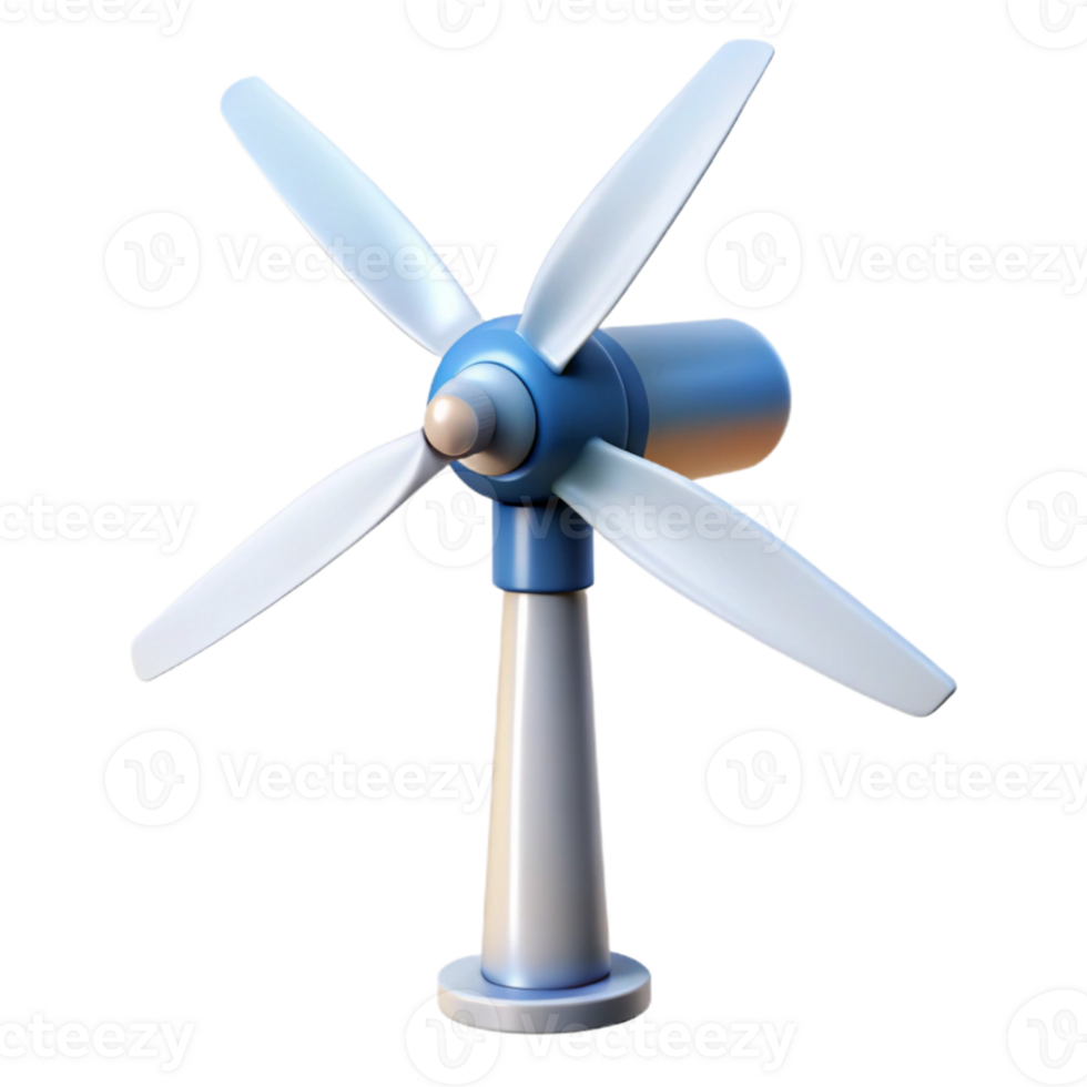 impressive contemporary A wind turbine gracefully rotating against a clear sky, dynamic motion blur, clean, minimalist style exclusive png