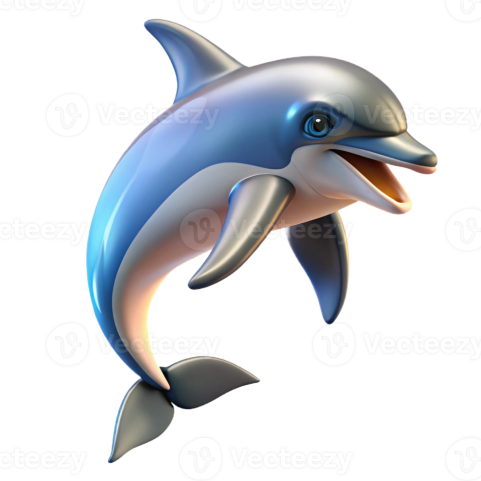 stunning minimalist A playful dolphin leaping out of the ocean, illuminated by the bright sunlight, photorealistic style detailed png