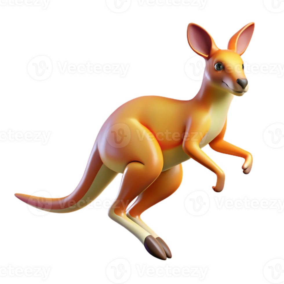 extraordinary modern A kangaroo hopping across the Australian outback, lit by the warm morning light, dynamic and energetic style original png