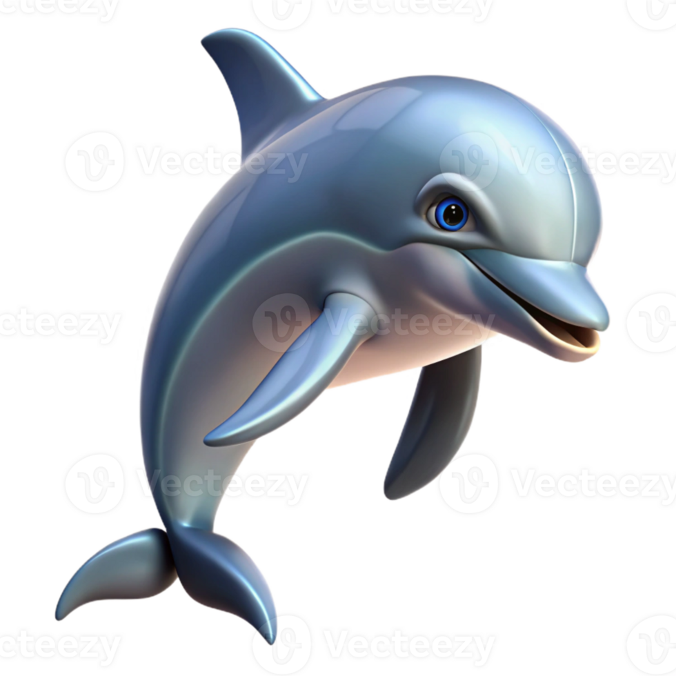 vibrant artistic Portrait of a playful dolphin leaping from the water, lit by sunlight, in a dynamic animal portrait style detailed png