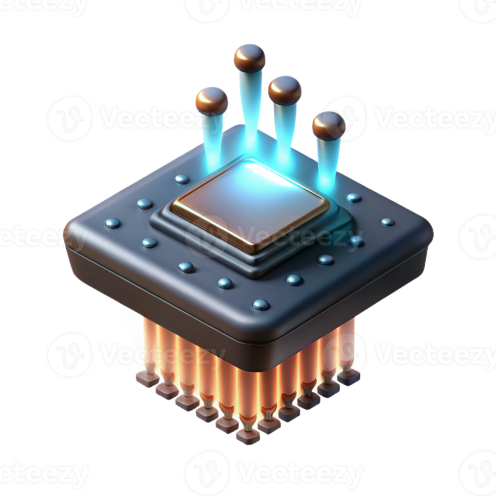 extraordinary rustic A single, levitating microchip emitting binary code as beams of light, dark, moody lighting, digital art genuine png