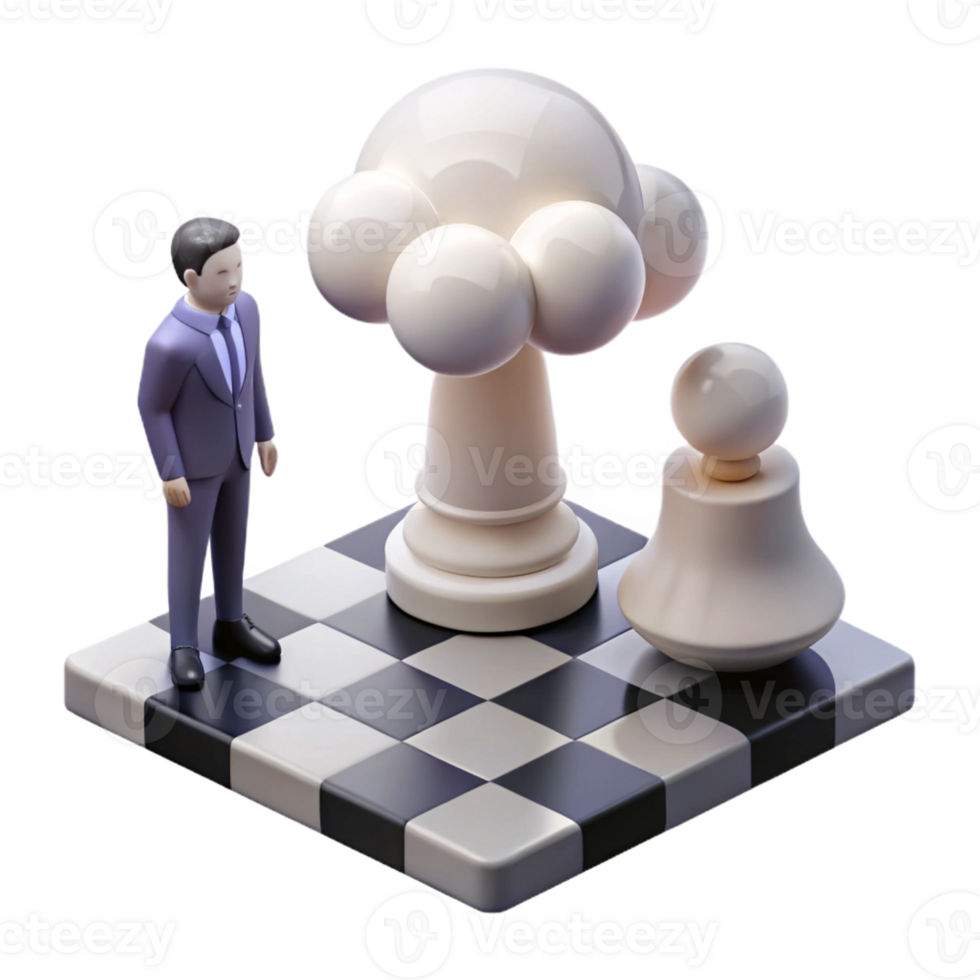magnificent classic A solitary figure with a birdcage head gazing at a giant chessboard made of clouds. Dreamlike, soft lighting original png