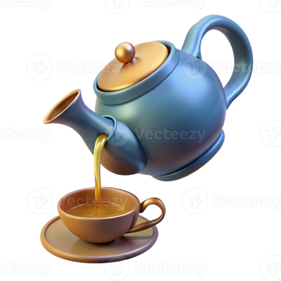 impressive minimalist A levitating teapot pouring a stream of liquid light into a bottomless cup. Renaissance painting style detailed png
