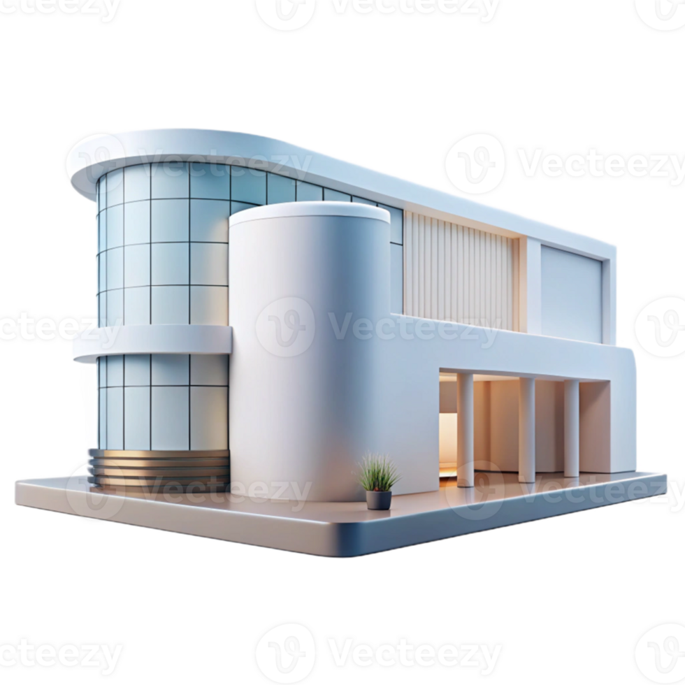 vibrant contemporary Modern art museum, minimalist design, white walls, large windows, natural light, architectural photography, original png