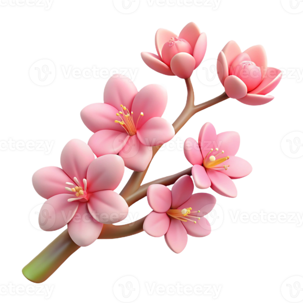 stunning modern A branch covered in cherry blossoms, delicate pink flowers, spring, Japanese art style, detailed png