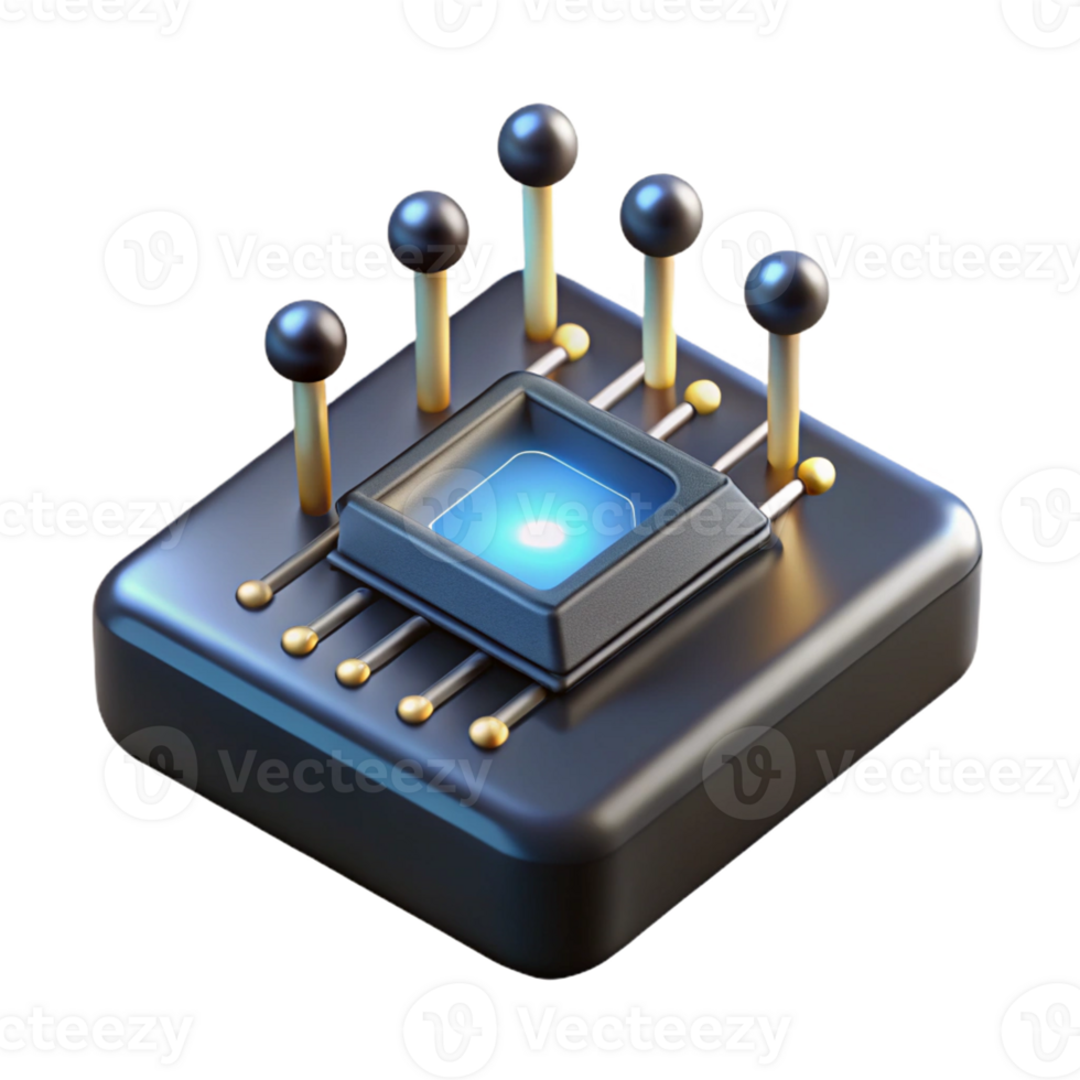 impressive modern A single, levitating microchip emitting binary code as beams of light, dark, moody lighting, digital art exclusive png
