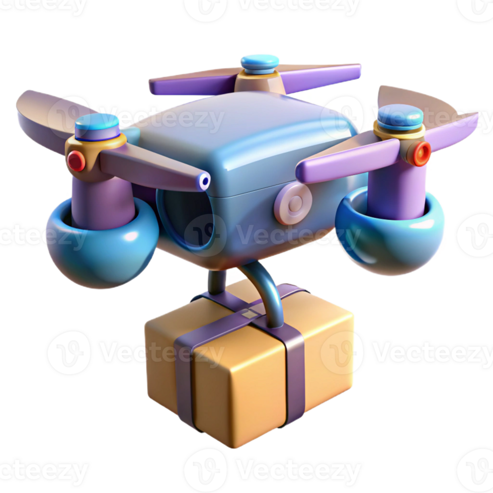 serene rustic A futuristic drone delivering a package, urban environment, realistic lighting, motion blur exclusive png