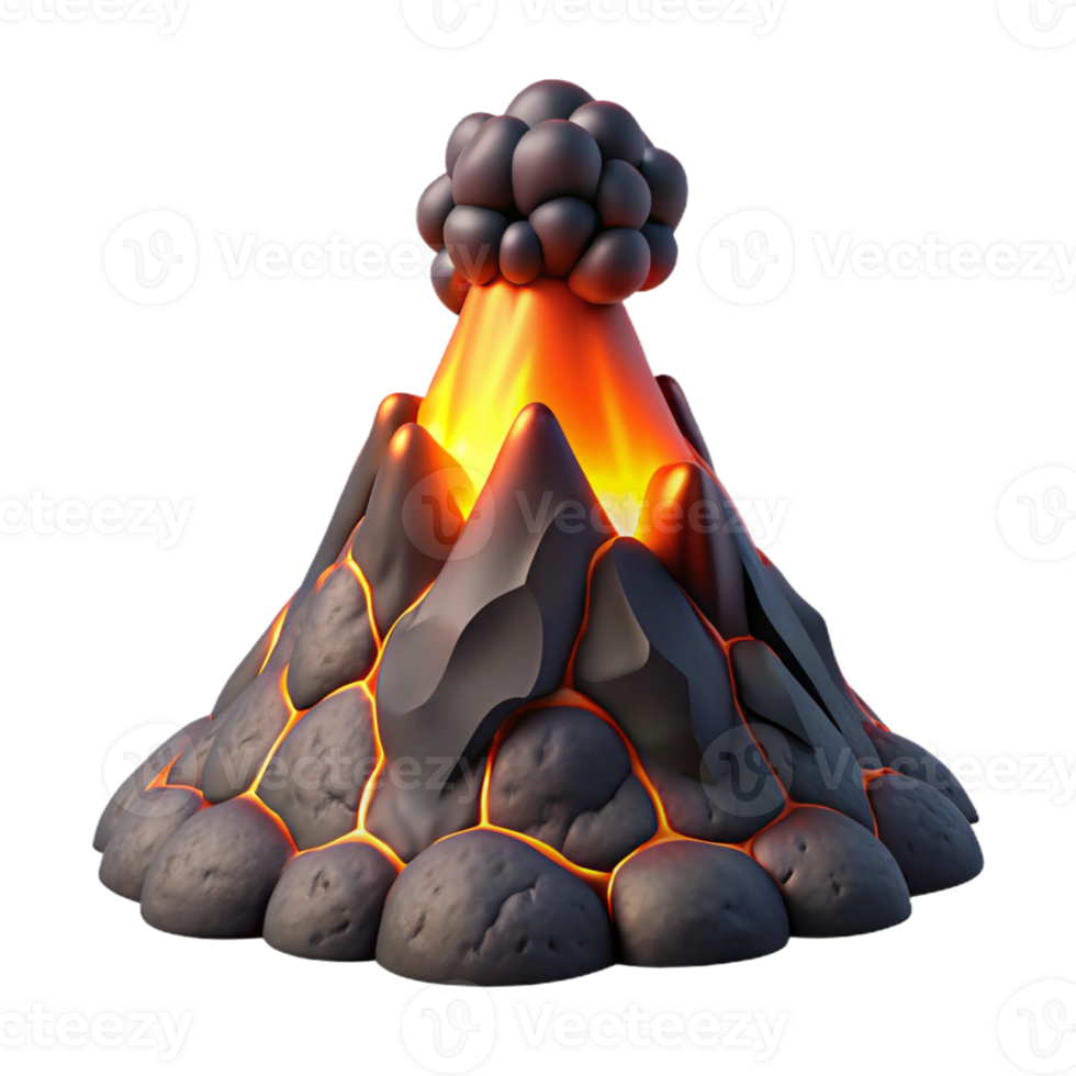 dramatic minimalist An underwater volcanic vent spewing out black smoke and glowing lava, dramatic, fiery lighting, powerful, geological photography style, 4K png