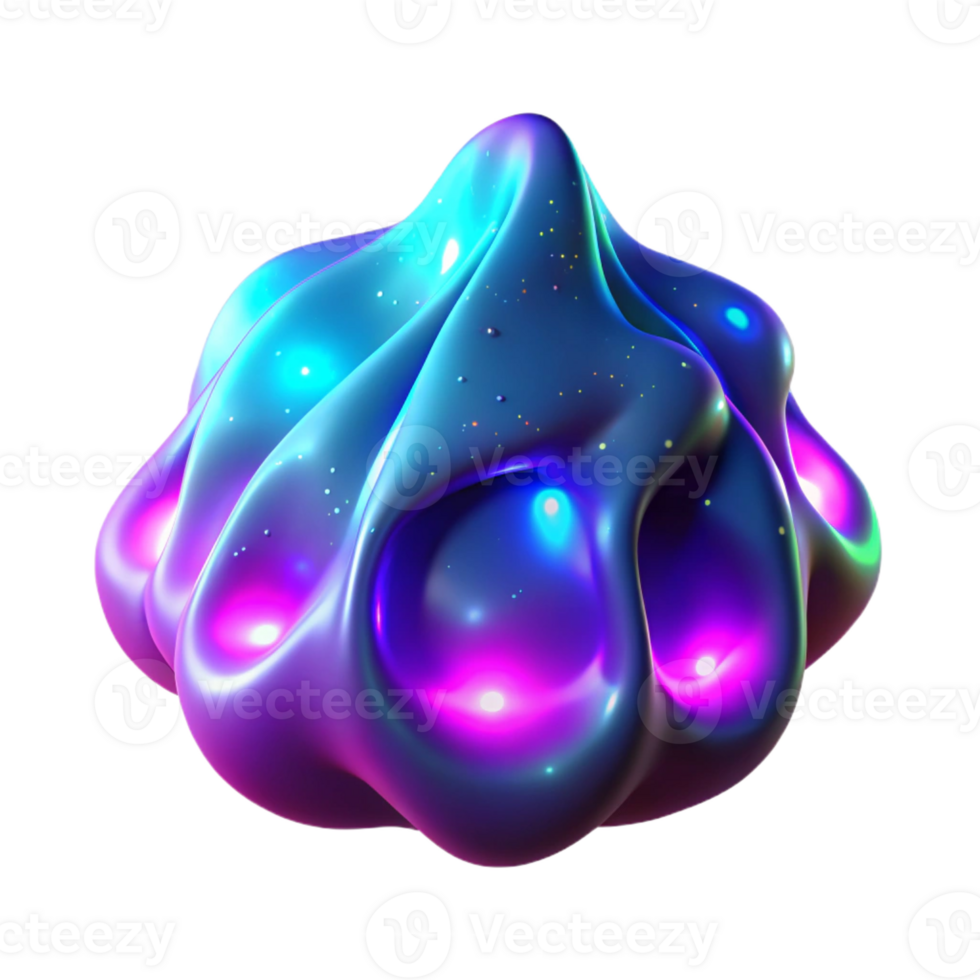 magnificent classic A pulsating, amorphous blob of neon slime emitting fractalized light patterns, illuminated by blacklight, Abstract Expressionism style exclusive png