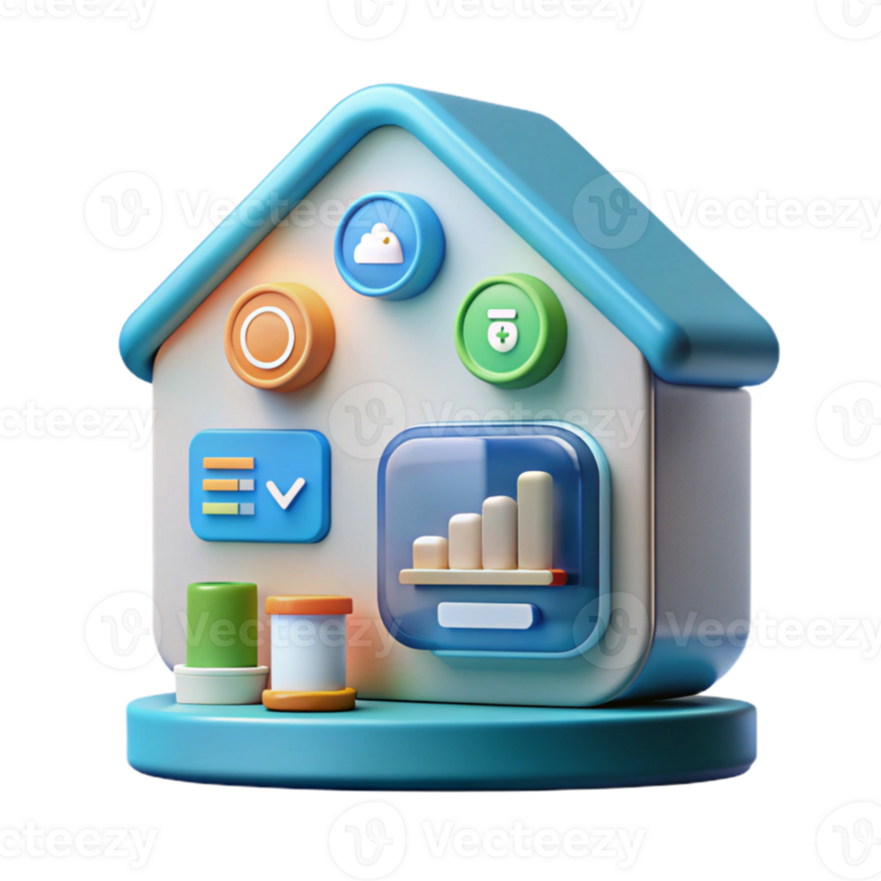 vibrant vintage A smart home interface displaying various data, futuristic design, minimalist style exclusive png
