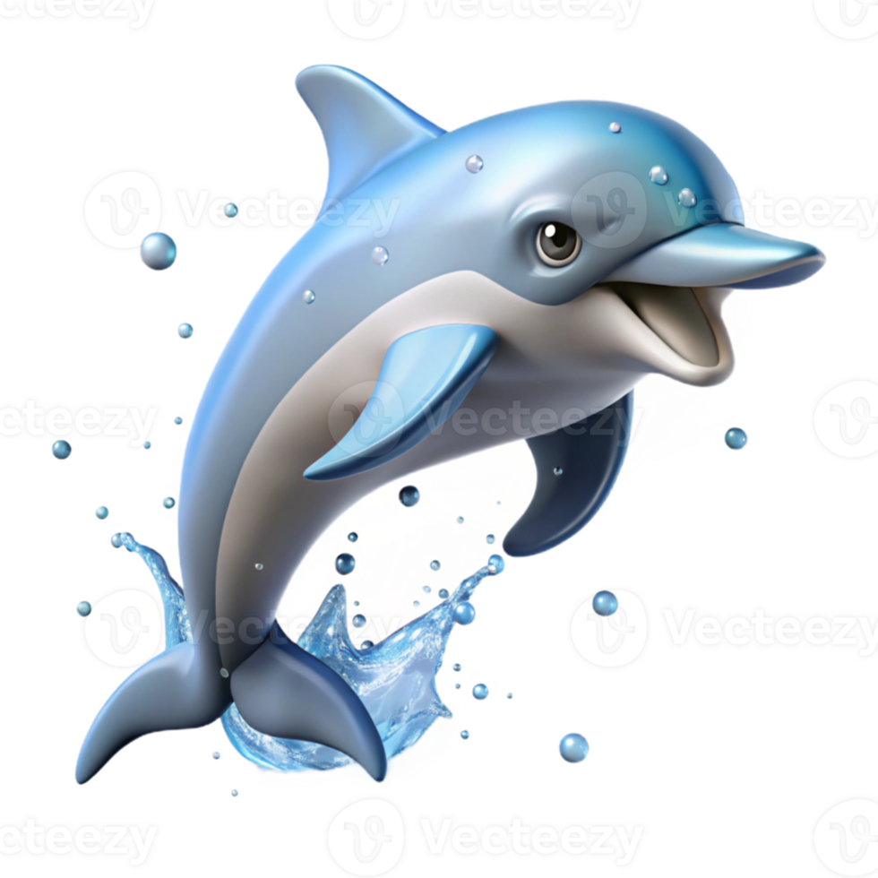 elegant traditional A playful dolphin leaping out of the ocean, sparkling water droplets, dynamic and energetic 4K png