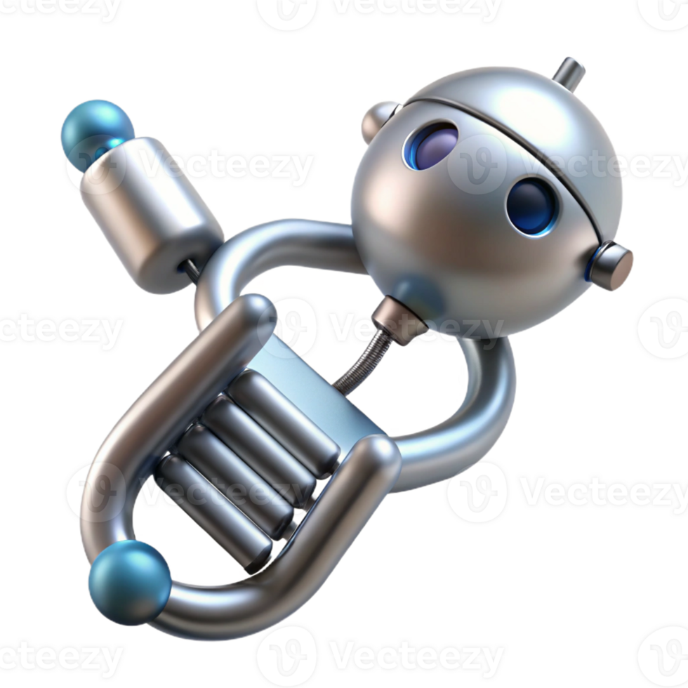 magnificent classic A sleek, silver nanobot repairing a damaged strand of DNA, close-up view, scientifically accurate rendering, bright, clinical lighting 4K png