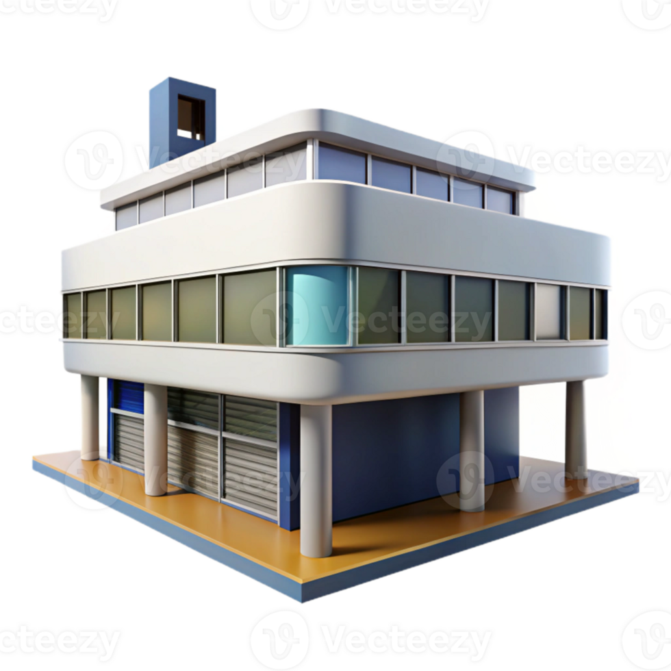 impressive modern Le Corbusier inspired building, concrete construction, modular design, functional style, daylight original png