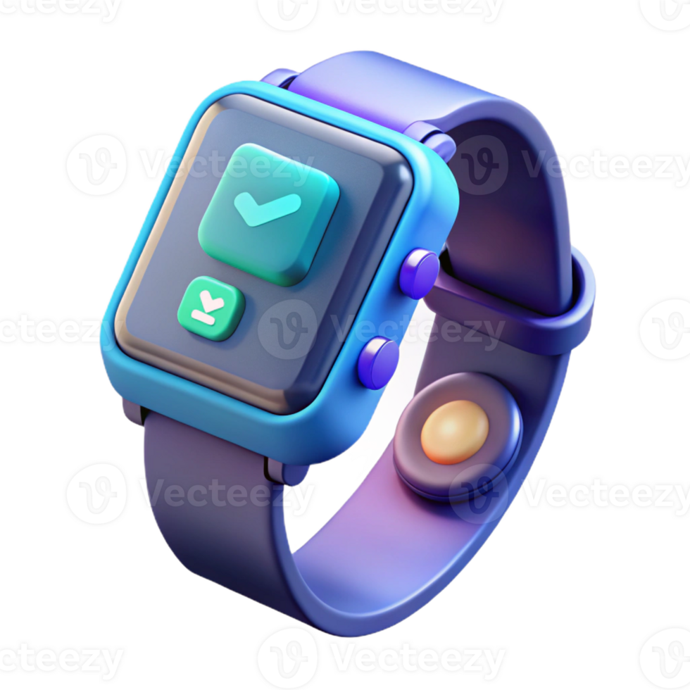 dramatic abstract A smart watch displaying holographic notifications, futuristic user interface, sleek design 4K png